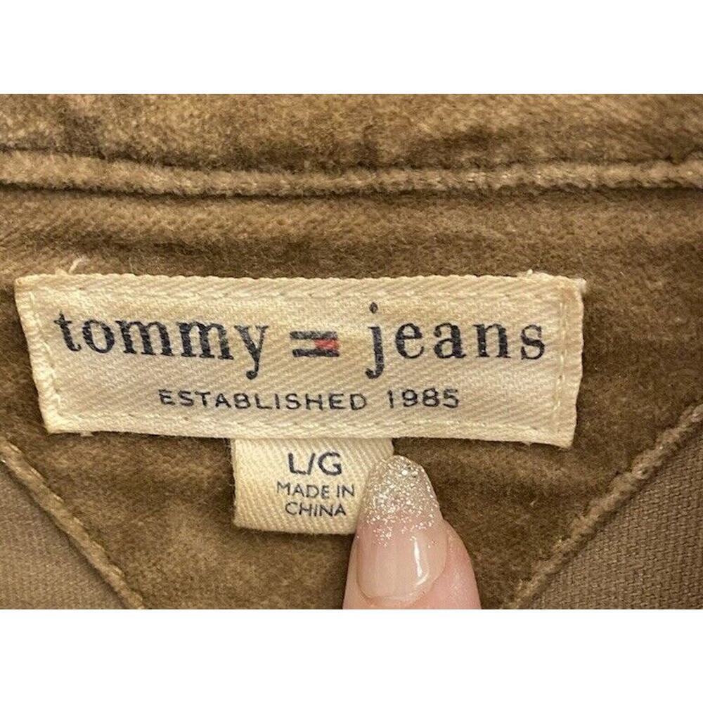 Rare!! Vintage Tommy Hilfiger Brown Velvet Jacket Women’s Large With Belt - Picture 5 of 8
